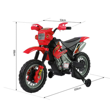 6V Kids Child Electric Motorbike Ride on Motorcycle Scooter Children Toy Gift for 3-6 Years (Red)