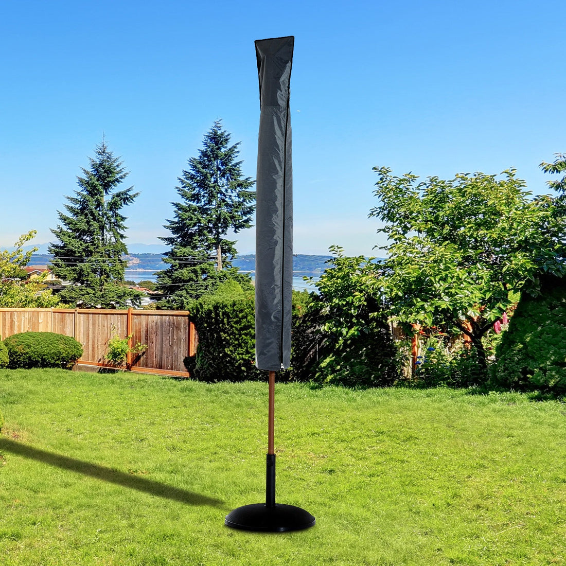 Parasol Cover, Cantilever Umbrella Cover, Banana Umbrella Cover with Zipper for Outdoor Garden, Patio, Grey