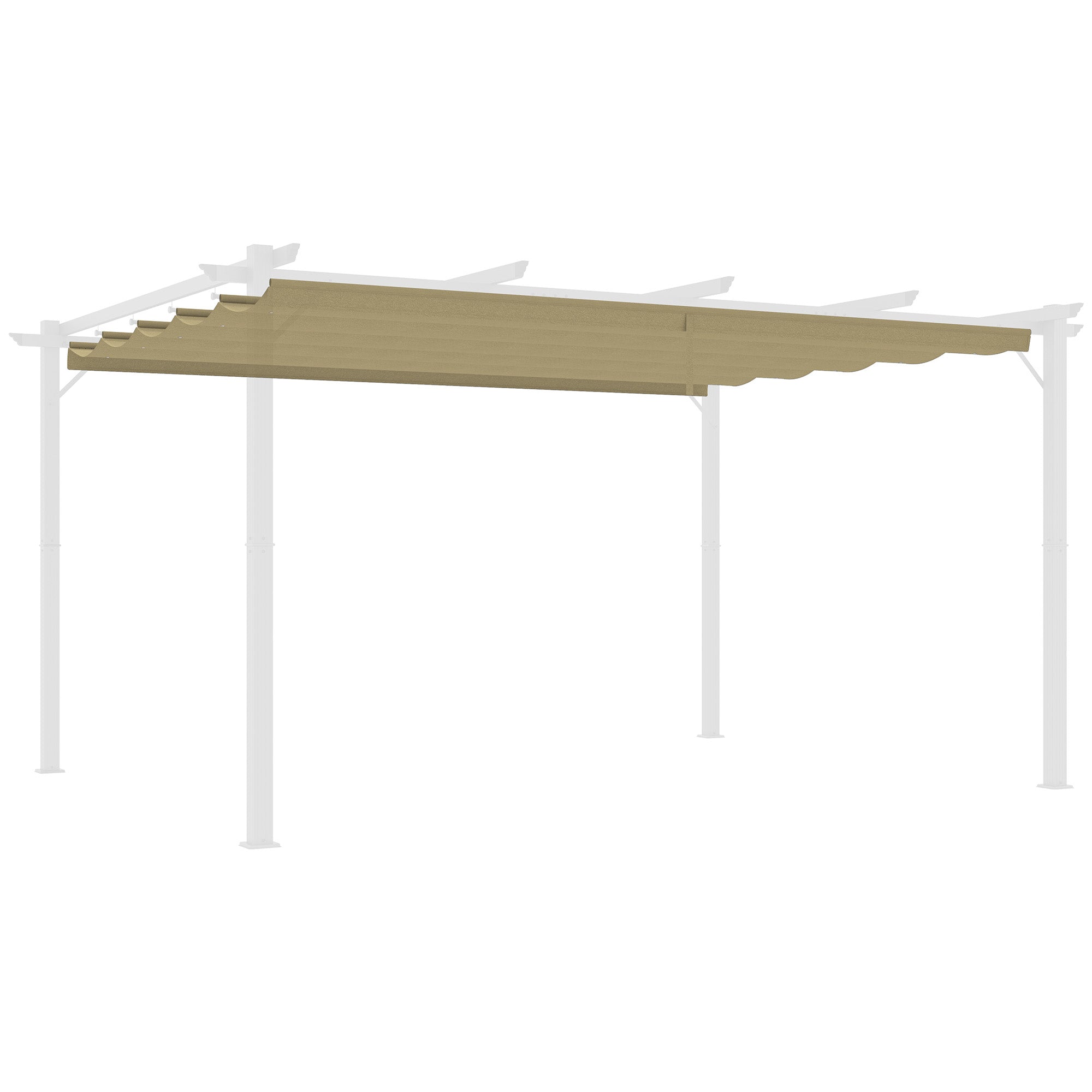 Retractable Pergola Shade Cover, Replacement Canopy for 4 x 3 (m) Pergola, Retractable Roof, Tan