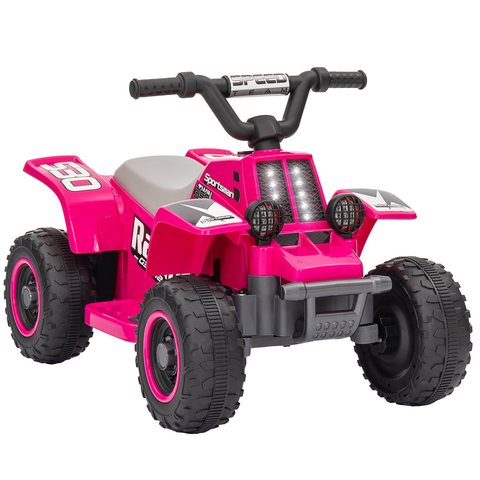 6V Electric Quad Bike for Kids, Ride On ATV w/ Forward Backward, Headlights, for 18-36 Months, Pink