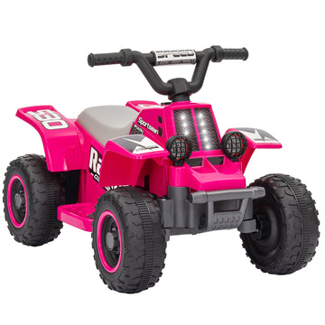 6V Electric Quad Bike for Kids, Ride On ATV w/ Forward Backward, Headlights, for 18-36 Months, Pink