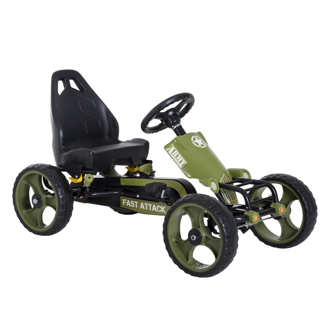 Kids Children Pedal Go Kart Ride On Racer Braking System Adjustable Seat Green