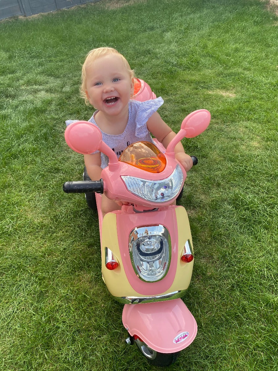 Kids Electric Ride On Toy Car 6V Electric Motorbike with Chargeable Battery Headlight and Music for 3-5 Years - Pink
