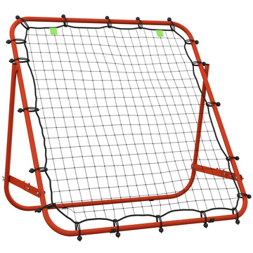 Adjustable Rebounder Net Kickback Target Goal for Teens Adults Training, Red