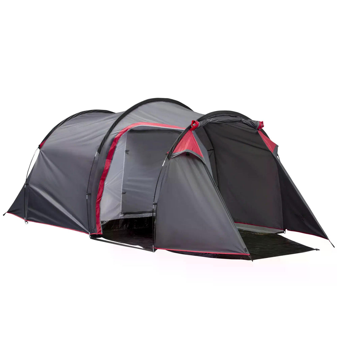 2-3 Person Tunnel Tent with Sewn-in Groundsheet, Air Vents, Rainfly, 2000mm Water Column, Camping Tent with 1 Bedroom, Inbuilt Porch, Living Area for Camping, Hiking, Grey