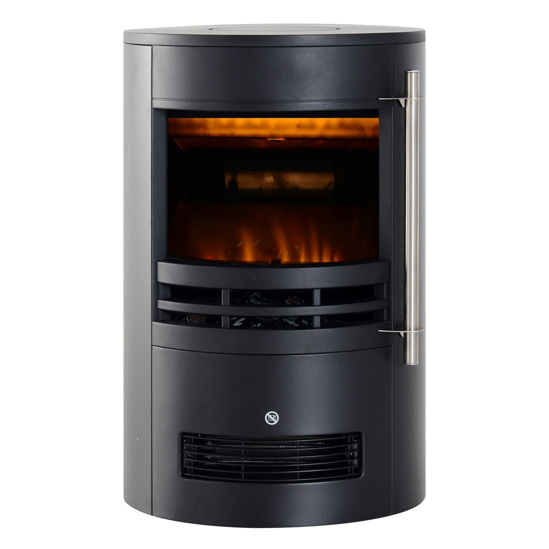 1000W/2000W Freestanding Electric Fireplace, Indoor Heater Fire Stove with Log Burner Effect Flame, Thermostat Control