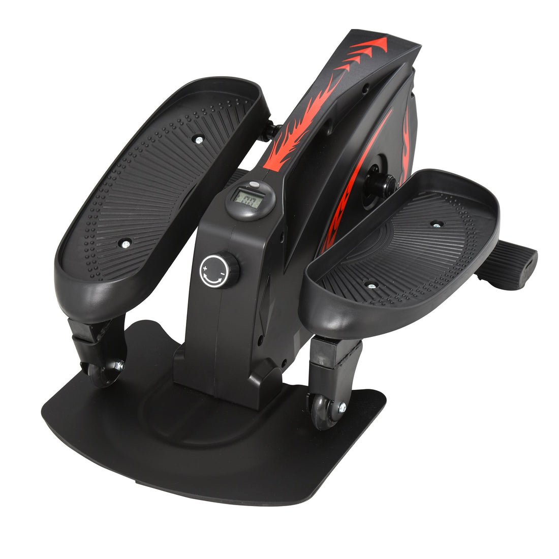 Mini Manual Elliptical Bike, Compact Elliptical Cross Trainer Fitness Workout w/ LCD Monitor, Anti-Slip Pedals, Adjustable Resistance for Home Office