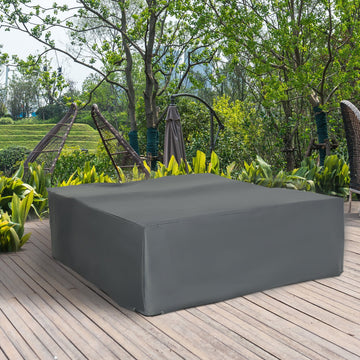205x192cm Outdoor Garden Rattan Furniture Protective Cover Water UV Resistant Grey