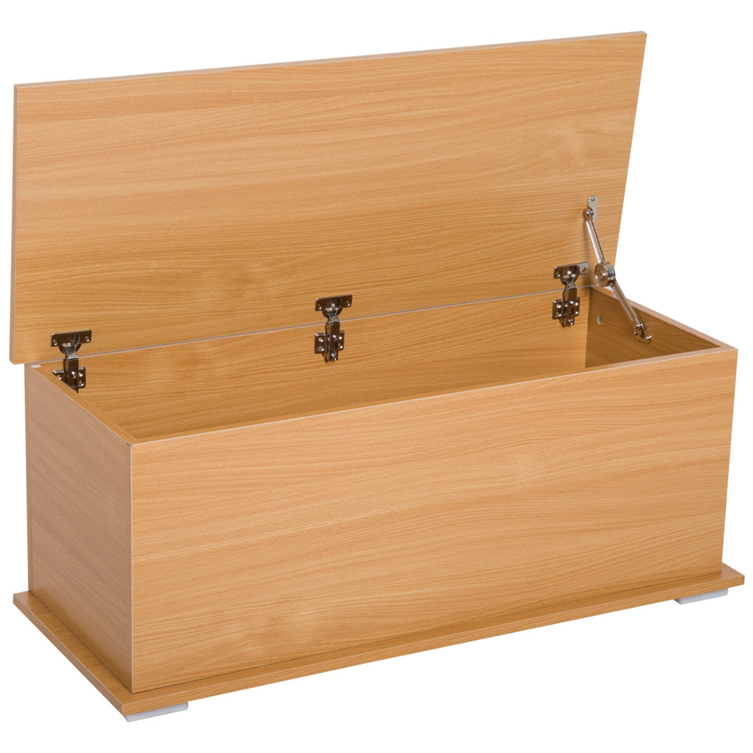 113L Storage Chest, Storage Box with Flip-Top Lid and 2 Safety Hinges, Storage Trunk for Living Room, Entryway, 100 x 40 x 40 cm, Burlywood