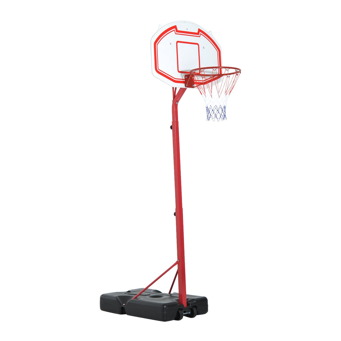 Basketball Hoop Stand Portable System PE Backboard Height Adjustable 2.1-2.6m with Wheels for Adults Sports Fun