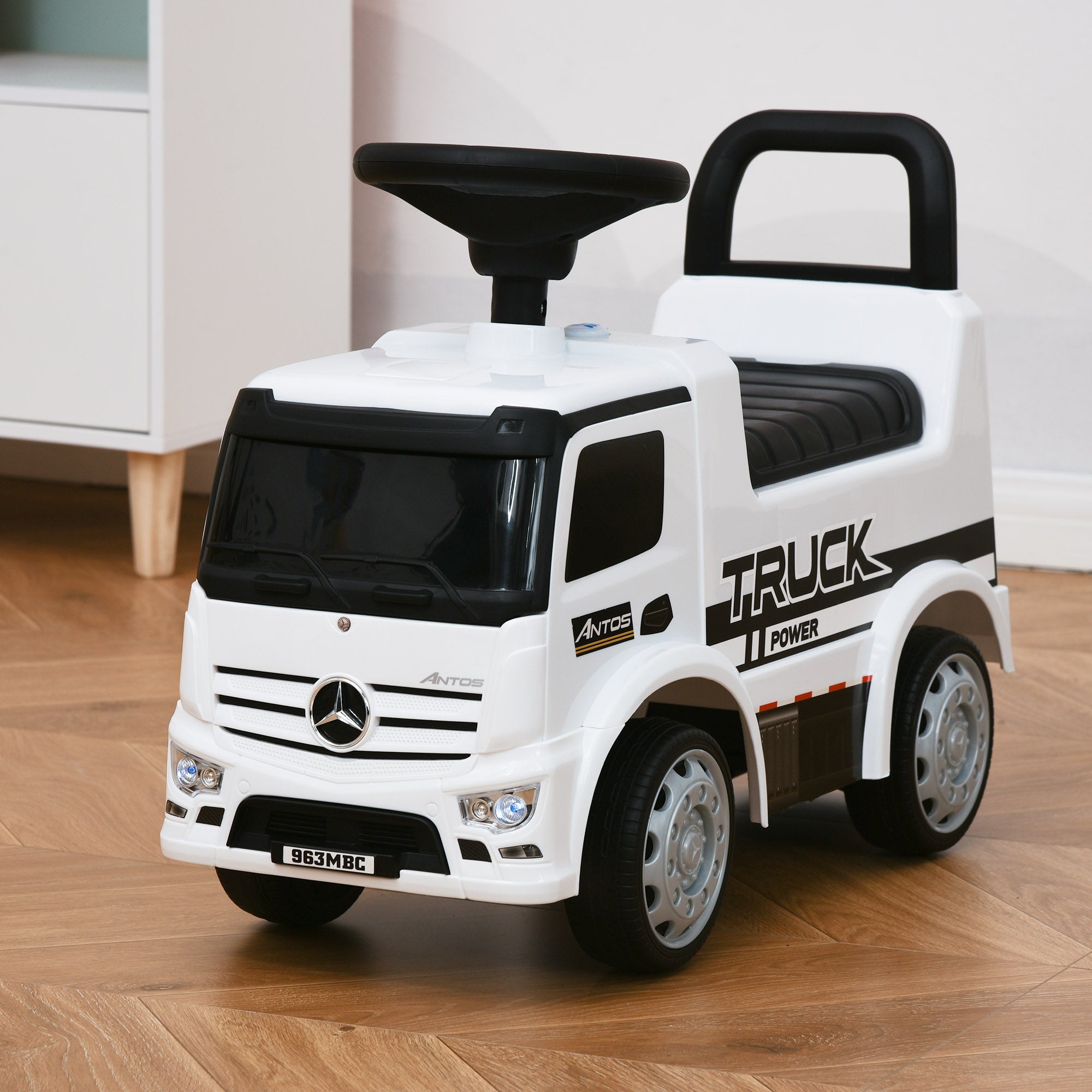 Compatible Kids Ride On Car Truck Mercedes Benz Licensed Toddler Foot To Floor Slider w/Under Seat Storage for 12 - 36 Months White