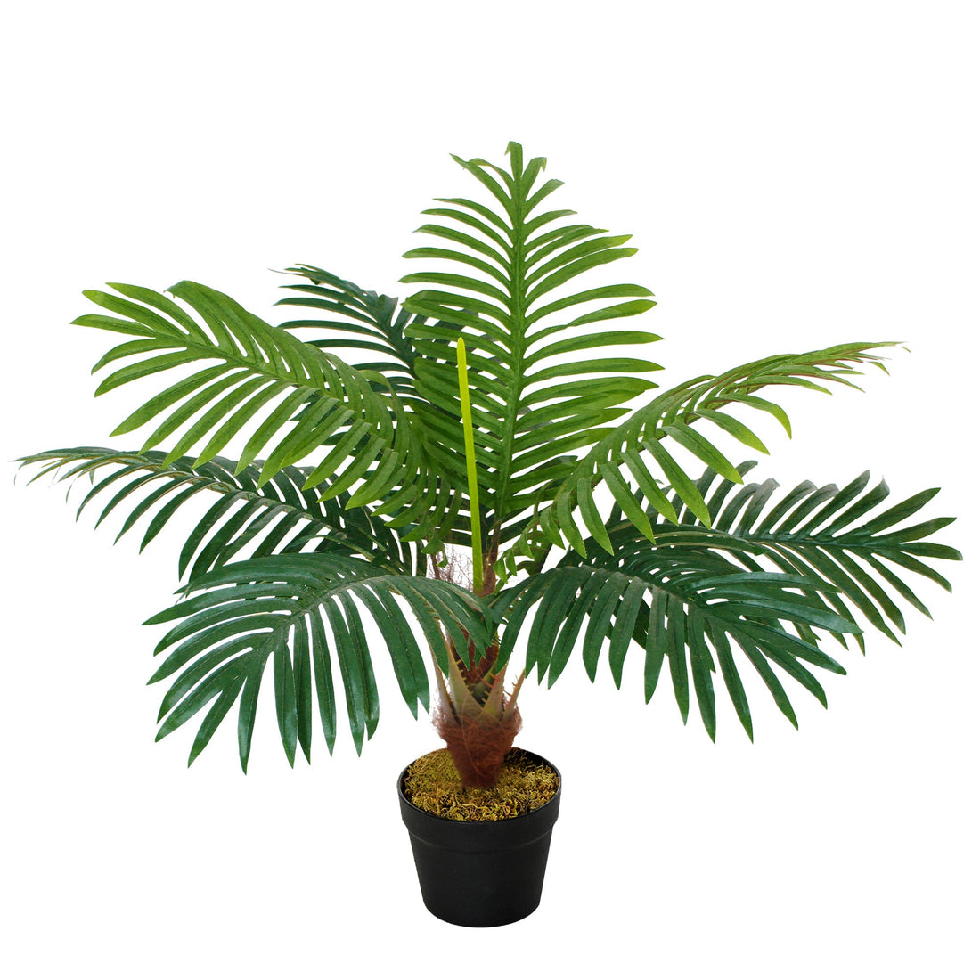 60cm/2FT Artificial Palm Tree Decorative Plant 8 Leaves with Nursery Pot, Fake Tropical Tree for Indoor Outdoor Décor