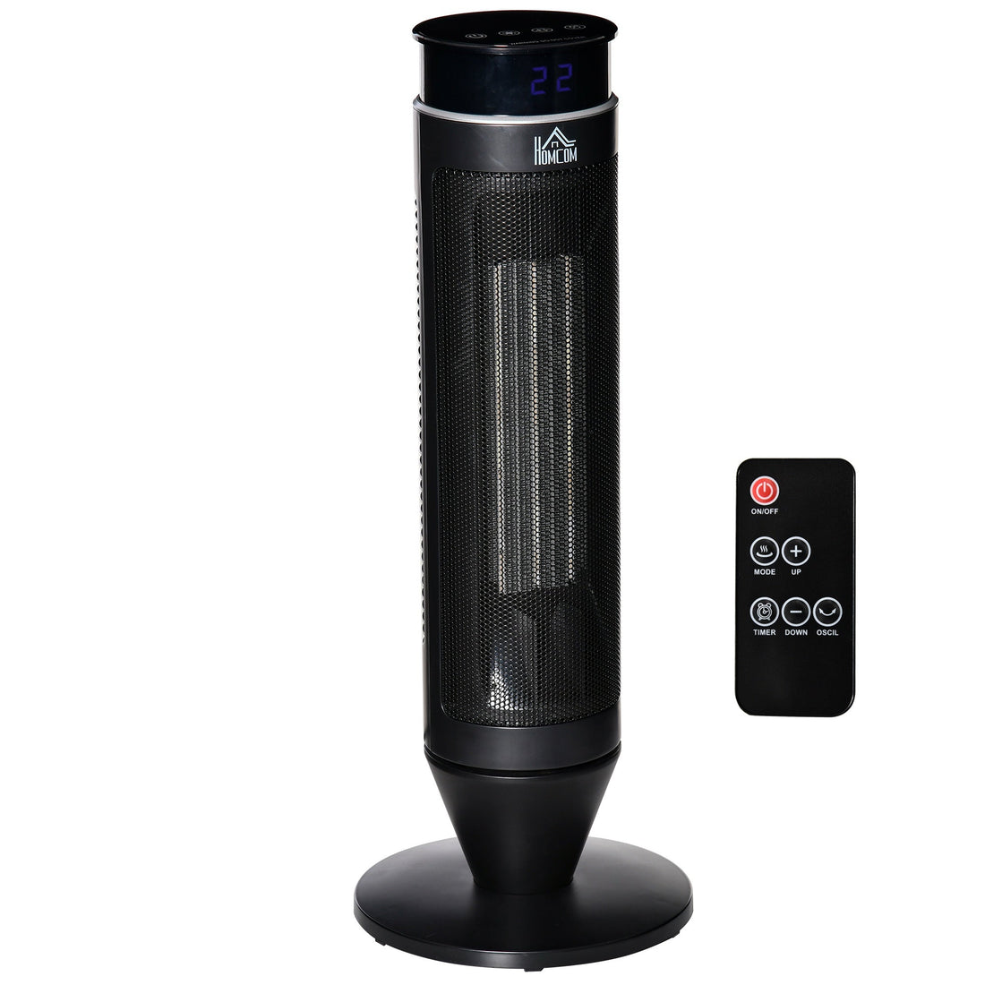 21 Inch Space Heater, 1000W/2000W Ceramic Electric Heater and Fan, Overheating & Tip-Over Protection, 8H Timer, 42° Oscillation, Portable Heater for Home