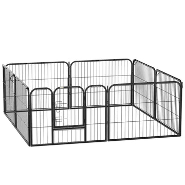 Steel 8 Panel Dog pen Pet Puppy PlayPen Black