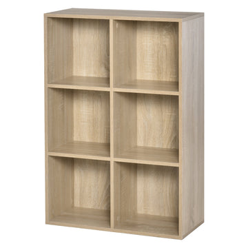 Six-Cube Bookcase - Oak Wood Effect