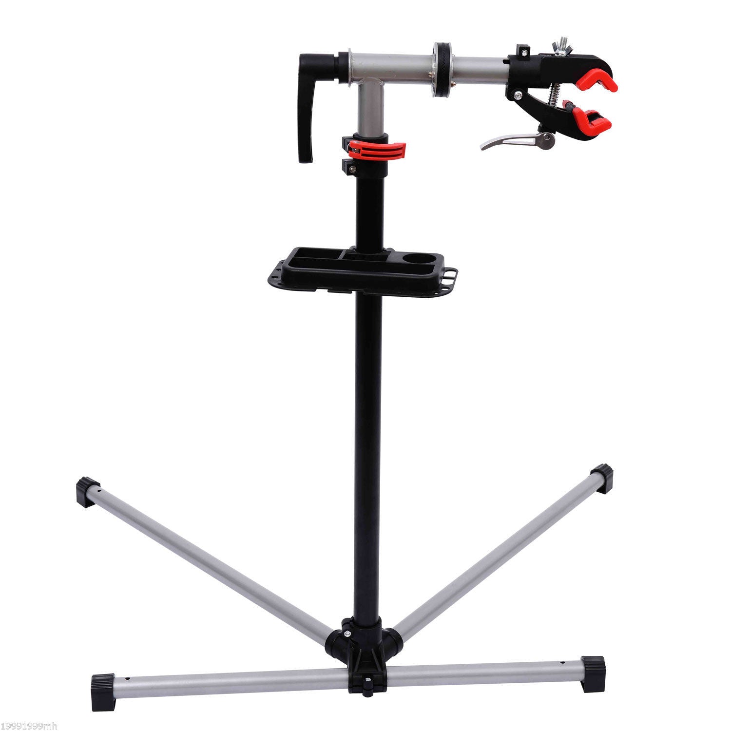 Bike Repair Stand Workstation, Bicycle Maintenance Workstand, Height Adjustable, with Tool Tray & 360° Rotating Adjustable Clamp for Home Mechanic Workshop