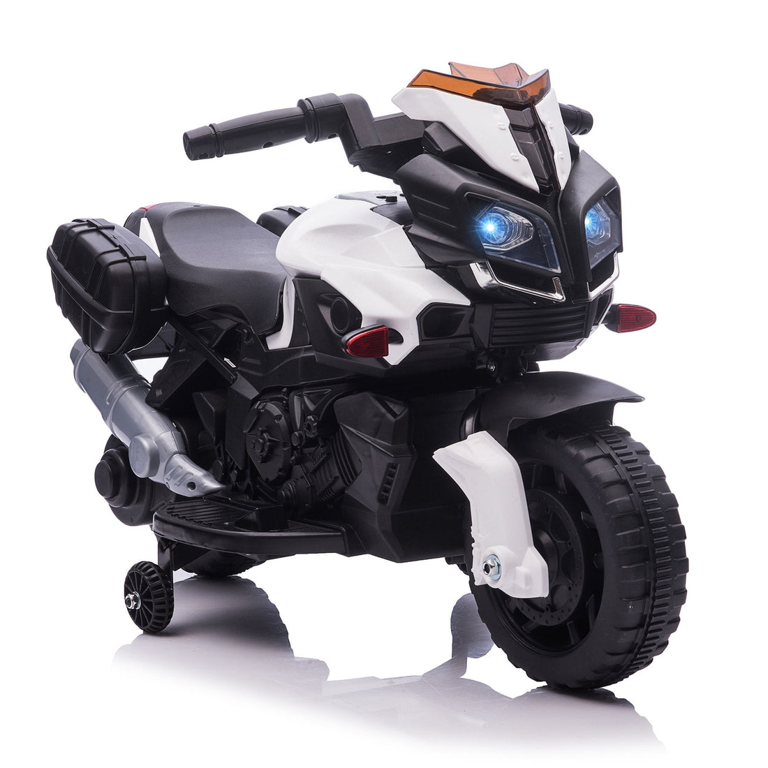 Kids Electric Motorbike 6V Ride on Motorcycle Vehicle w/ Lights Horn Sounds for 1.5-4 Years Old White
