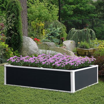 302L Raised Garden Bed, Weather-resistant PP Planter Box Containers for Outdoor Patio Plant Flower Vegetable, 120 x 90 x 30 cm