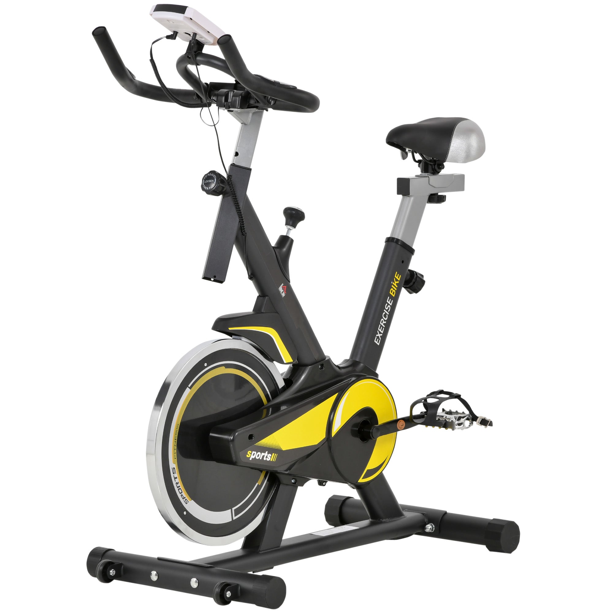 Upright Exercise Bike Indoor Training Cycling Machine Stationary Workout Bicycle with 10KG Flywheel and Adjustable Resistance Seat Handlebar LCD Display for Home Gym