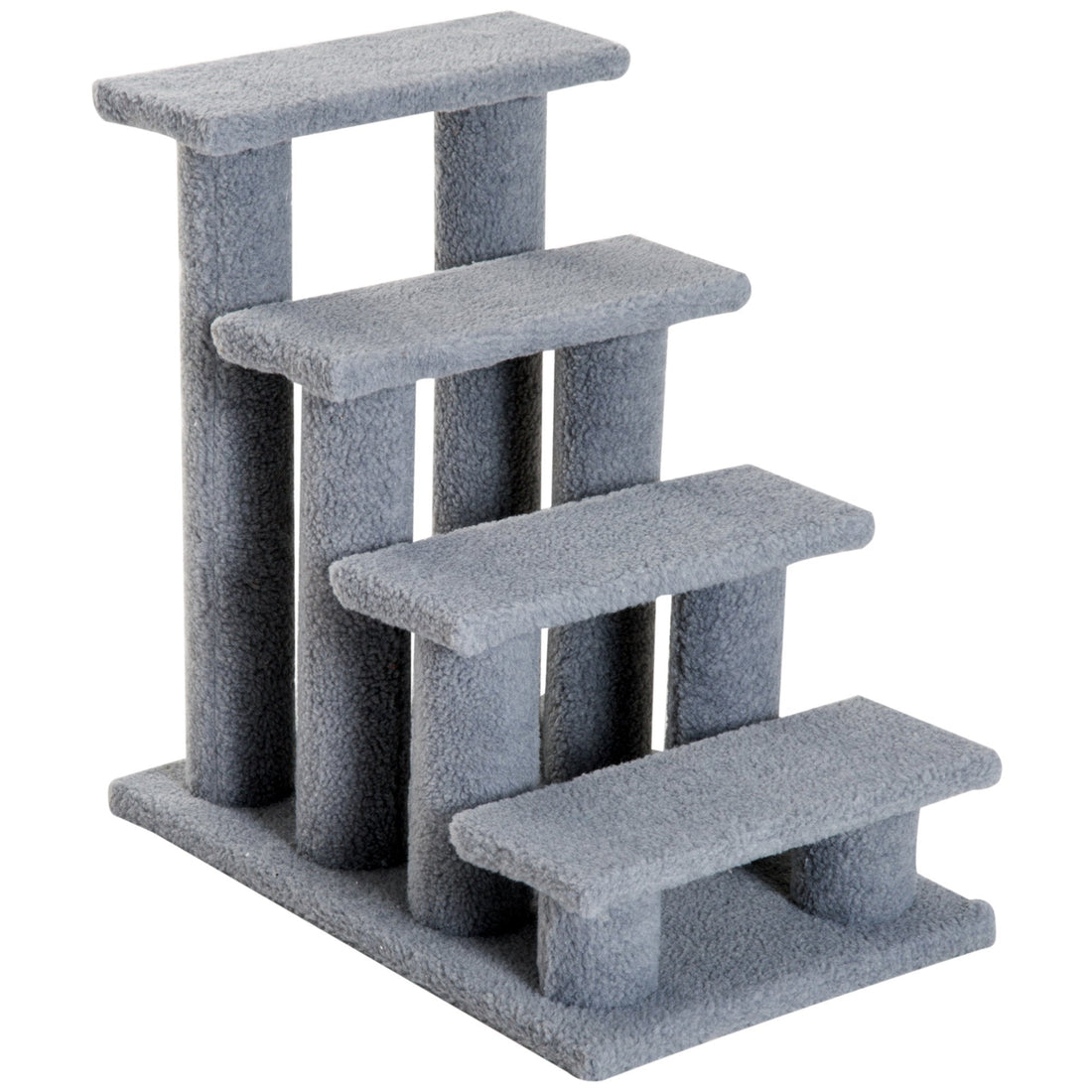 Dog Steps for Bed 4 Step Pet Stairs for Sofa Dog Cat Climb Ladder 63x43x60 cm Grey