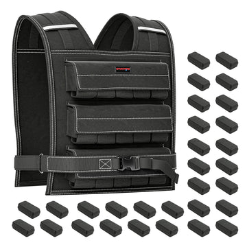 SPORTNOW 30KG Adjustable Weighted Vest, Running Weight Vest, with 30 Metal Weights, Reflective Strips, for Running, Exercise