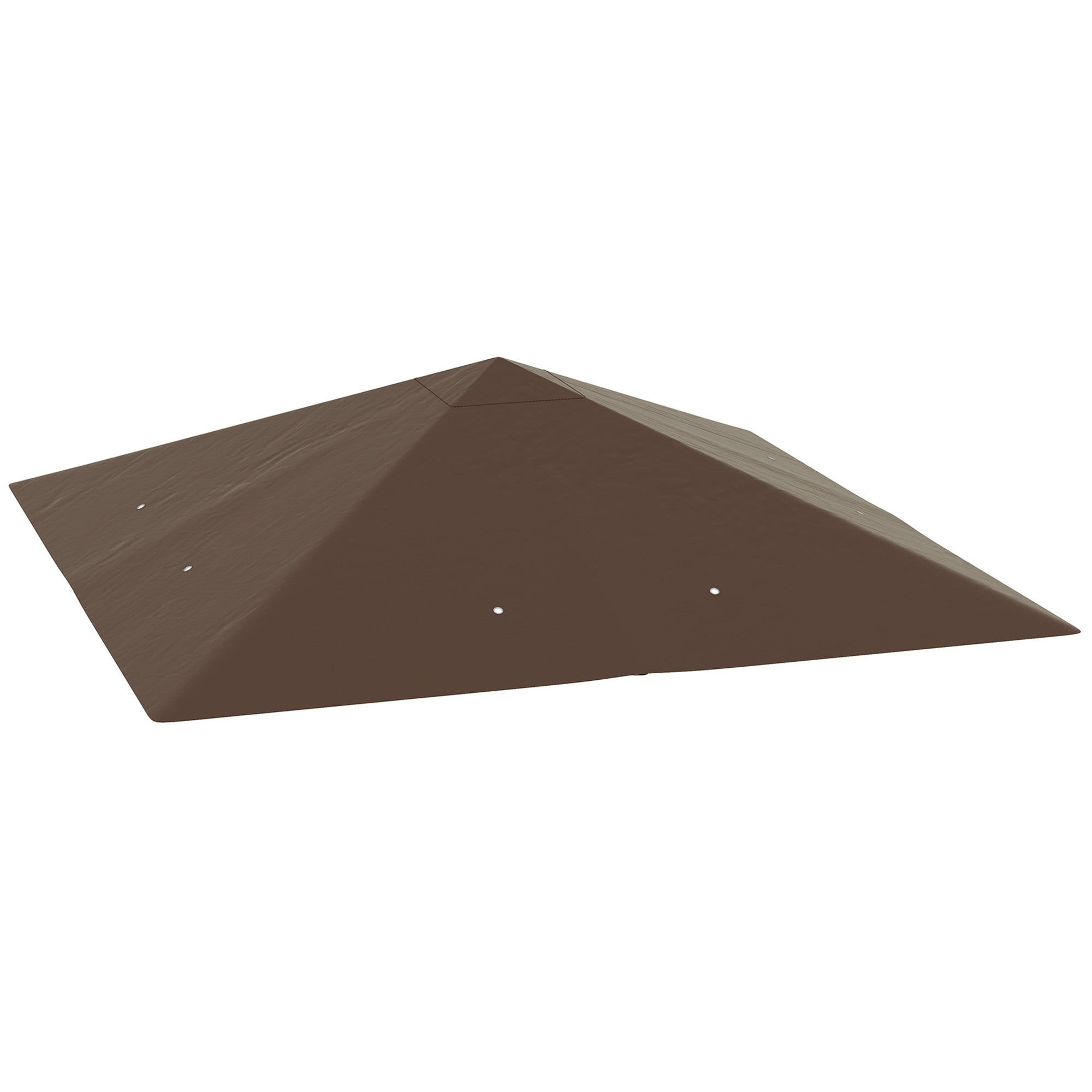 3 x 3(m) Gazebo Canopy Replacement Cover, Garden Gazebo Roof Replacement with Drain Holes, Water-resistant Plastic Coating, 370g/㎡, UPF30+, TOP COVER ONLY, Brown