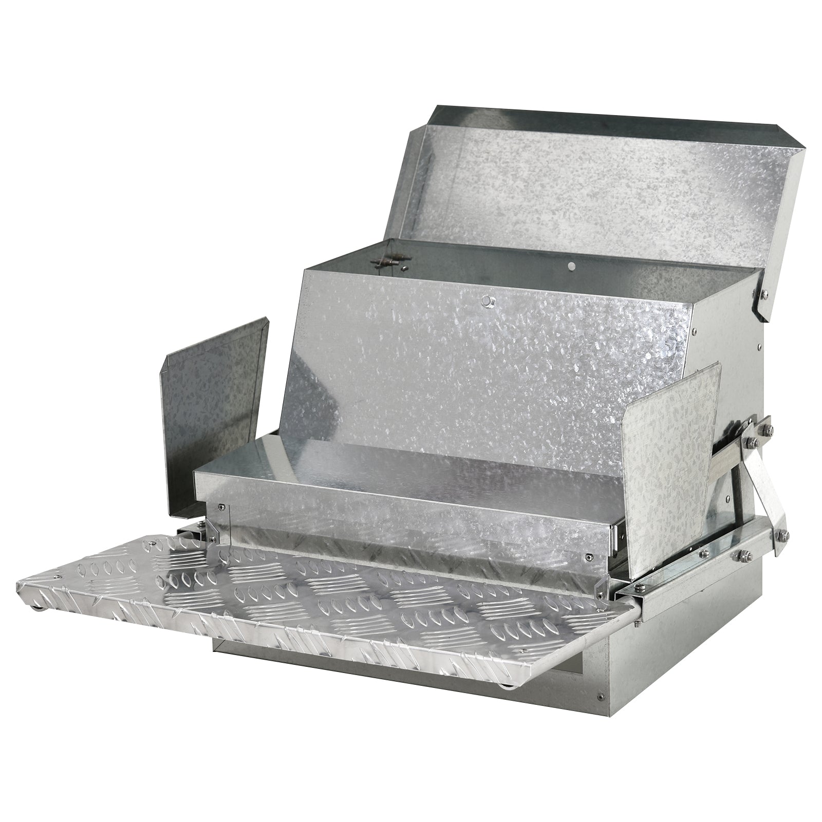 11.5KG Automatic Chicken Poultry Feeder Rat Proof Treadle Self Opening with Galvanized Steel and Aluminium