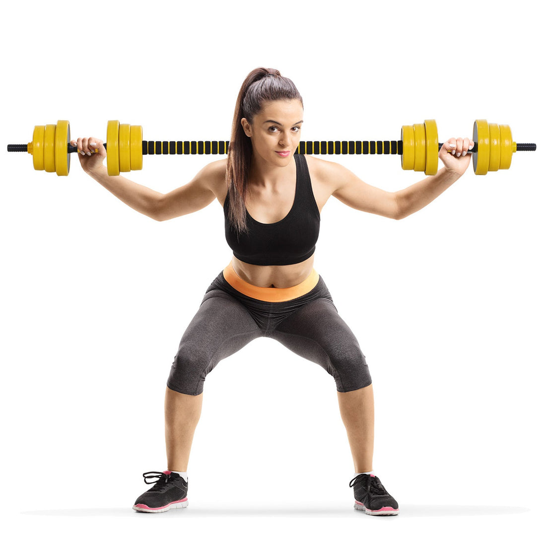 20KG Dumbbell & Barbell Adjustable Set Plate Bar Clamp Rod Home Gym Sports Area Exercise Ergonomic