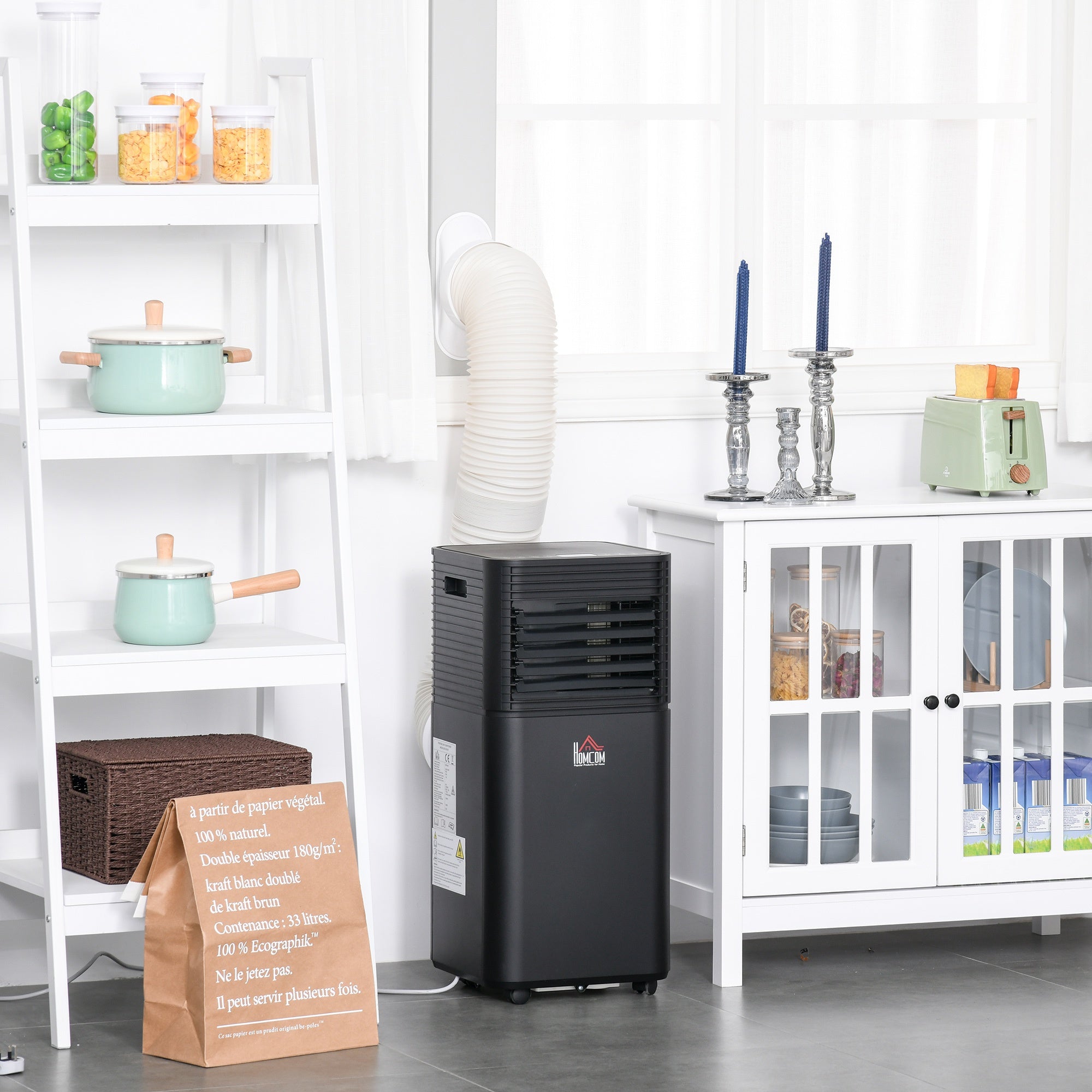 5000 BTU 4-In-1 Portable Air Conditioner Unit Cooling Dehumidifying Ventilating for Room up to 18m², with Fan, Remote, 24H Timer, Window Mount Kit, R290, A Energy Efficiency