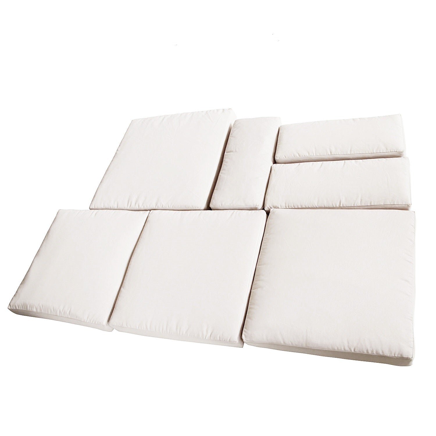 Rattan Furniture Cushion Cover Replacement Set, 7 pcs-Cream