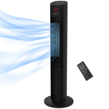 Electric Tower Fan, with 3.5L Water Tank and Ice Pack - Black