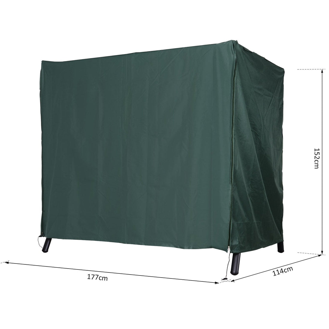152 x 177cm Three-Seater Swing Chair Protective Cover Green