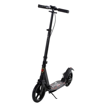 Kick Scooter, Folding 2 Wheel Scooter for 14+ Teens Adults, with Dual Brake System, Dual Suspension, 230mm Big Wheels, 3 Adjustable Handlebar, up to 100KG, Black