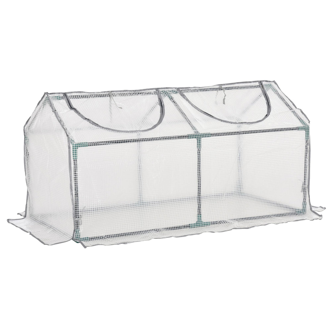 Mini Greenhouse Portable Flower Planter Tomato Vegetable House for Garden Backyard with Zipper 120 x 60 x 60 cm, White