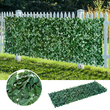1-Piece Artificial Leaf Hedge Screen Privacy Fence Panel for Garden Outdoor Indoor Decor, Dark Green, 3M x 1M