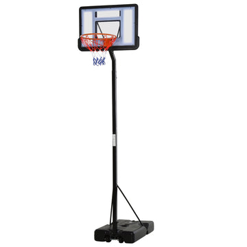 Basketball Hoop Freestanding 255-305cm Hoop Height Adjustable Stand with Backboard Wheels for Teens Adults Black