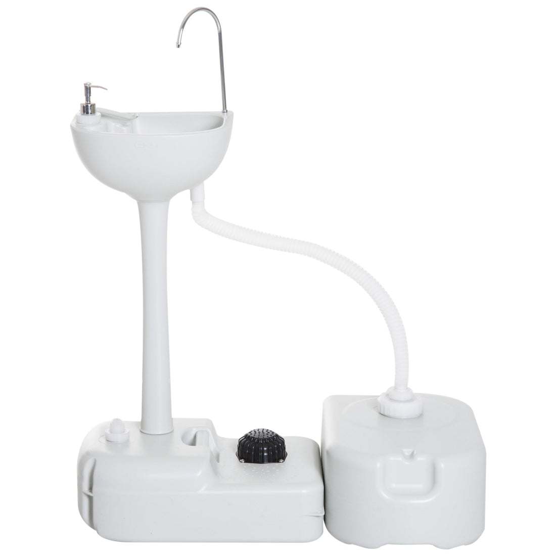 Portable Camping Sink with Running Water and Wastewater Tank, Hand Wash Basin with Rolling Wheels, Foot Pump, Soap Dispenser for Outdoor Events, Gatherings, Picnic