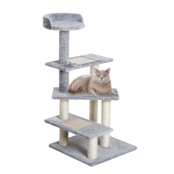 100 cm Cat Tree for Indoor Cats Kitten Scratch Scratching Post Climbing Tower Activity Centre Grey