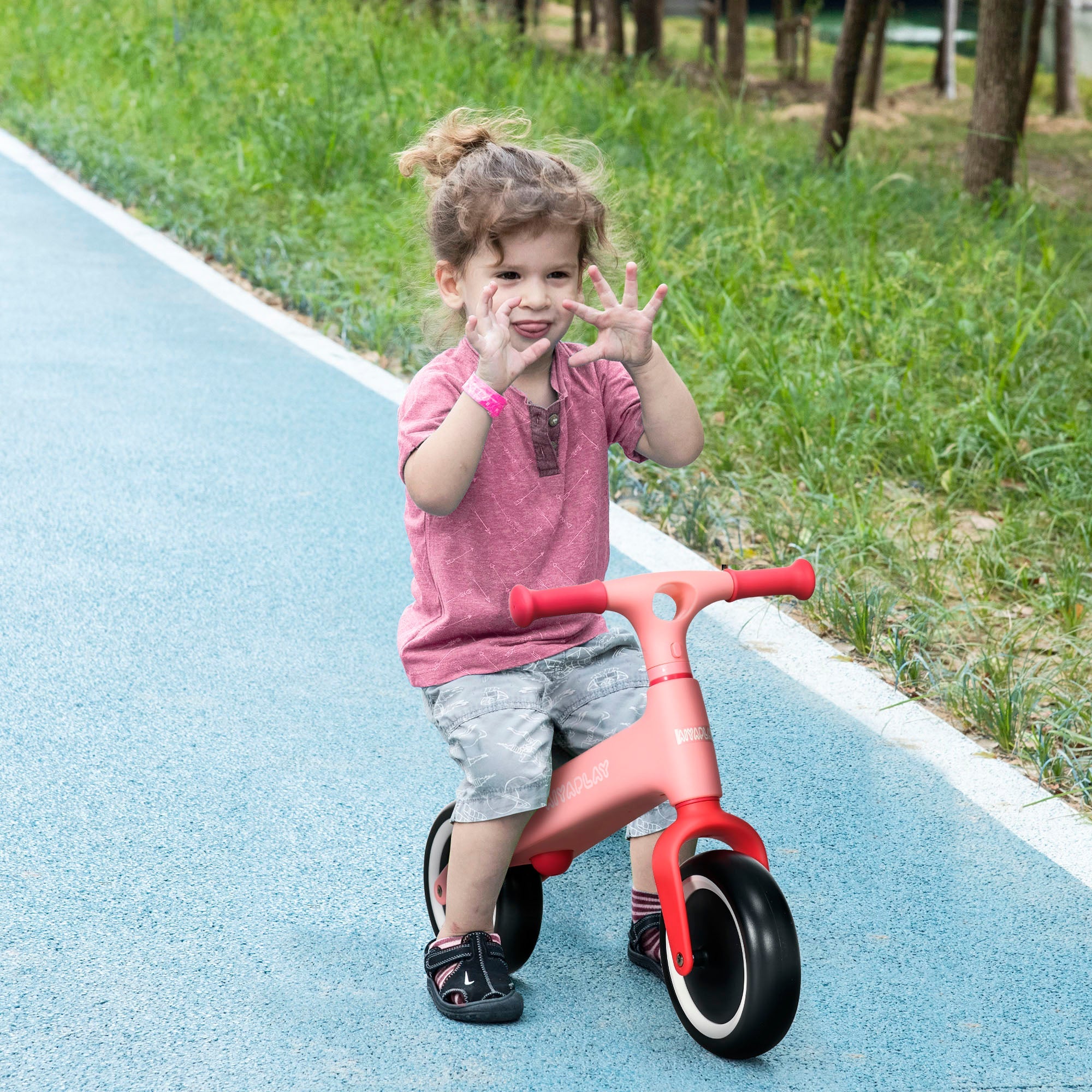 Baby Balance Bike, with Adjustable Seat, for 1.5-3 Years - Pink