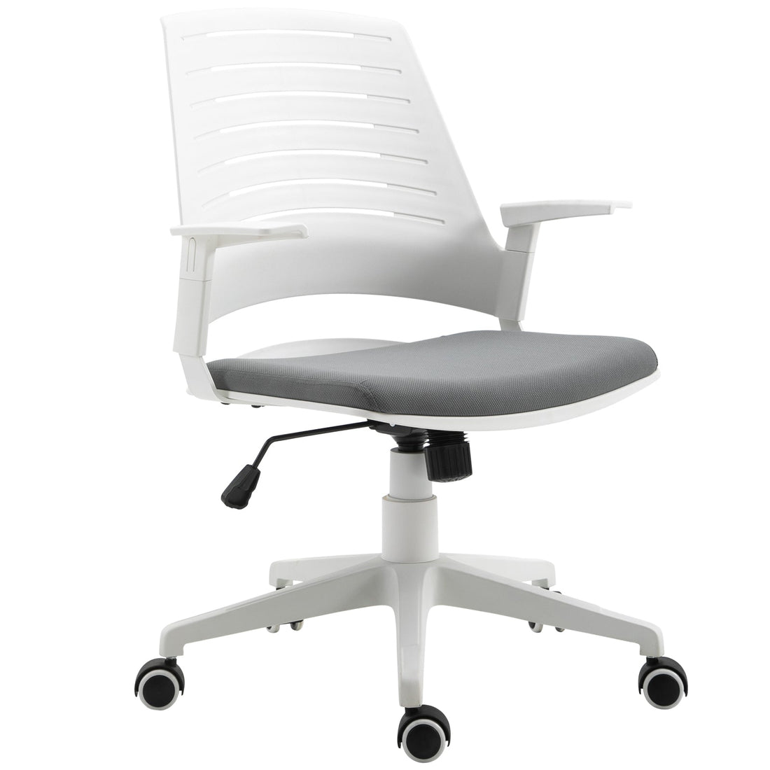 Vinsetto PU Plastic Adjustable Armrest Home Office Chair White