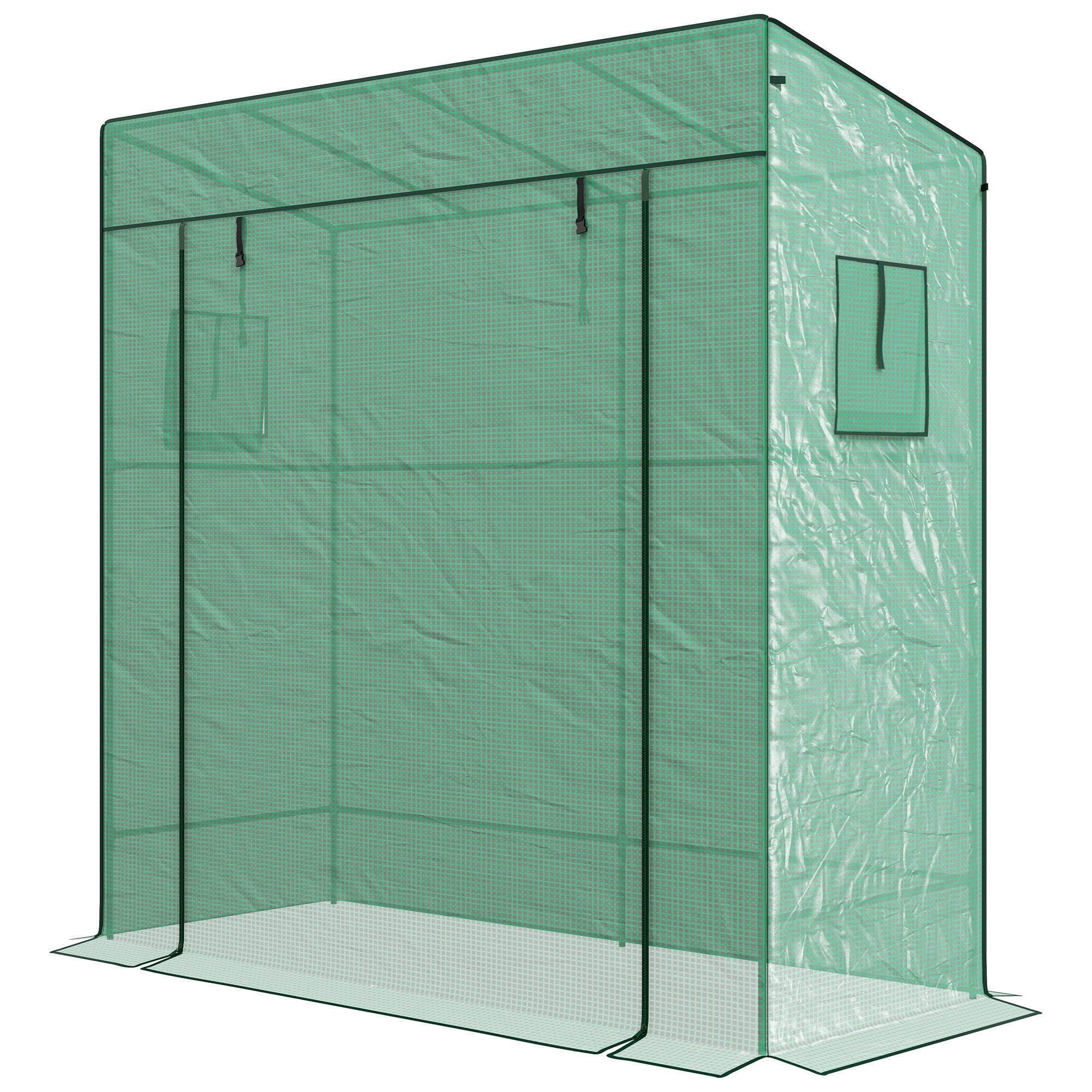 77 x 196cm Walk-In Greenhouse, with Accessories