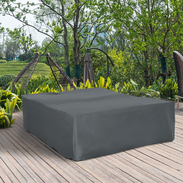 600D Oxford Outdoor Garden Furniture Sofa Set Cover, Waterproof Anti-UV Rattan Sun Lounger Protection Protector Cover, 275L x 205W x 90Hcm, Grey