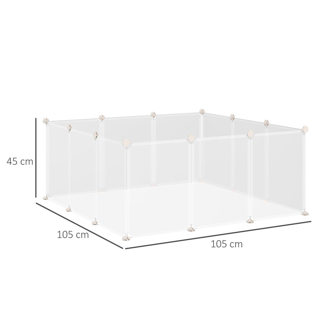 Pet Playpen DIY Small Animal Cage Open Enclosure Portable Plastic Fence 12 Panels for Hedgehog Bunny Chinchilla Guinea Pig White