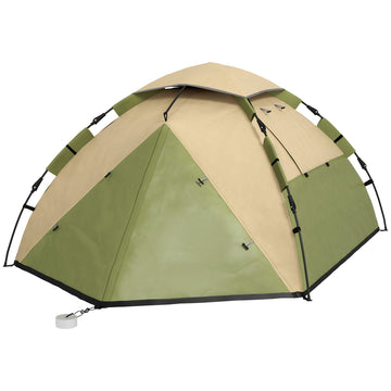 Two-Man One Room Camping Tent, with Accessories - Dark Green