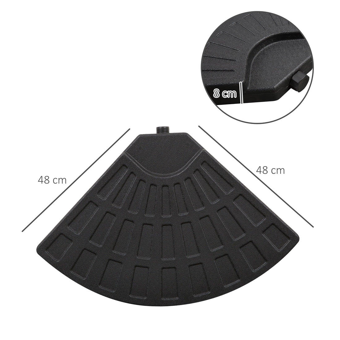 4 PCs 70KG Portable Round Parasol Base Umbrella Cross Stand Weights Holder Sand or Water Filled Outdoor Garden Patio