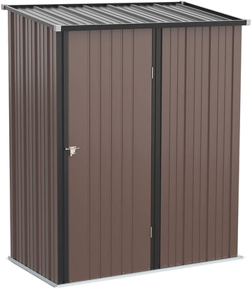 5.3 x 3.1ft Corrugated Steel Garden Shed - Brown