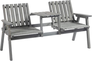 2-Seater Garden Bench Antique Loveseat for Yard, Lawn, Porch, Patio, Steel, Grey