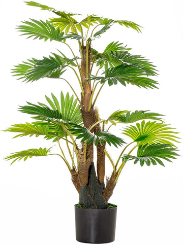 Artificial Plant Palm Tree in Pot, Fake Plants for Home Indoor Outdoor Decor, 135cm, Green
