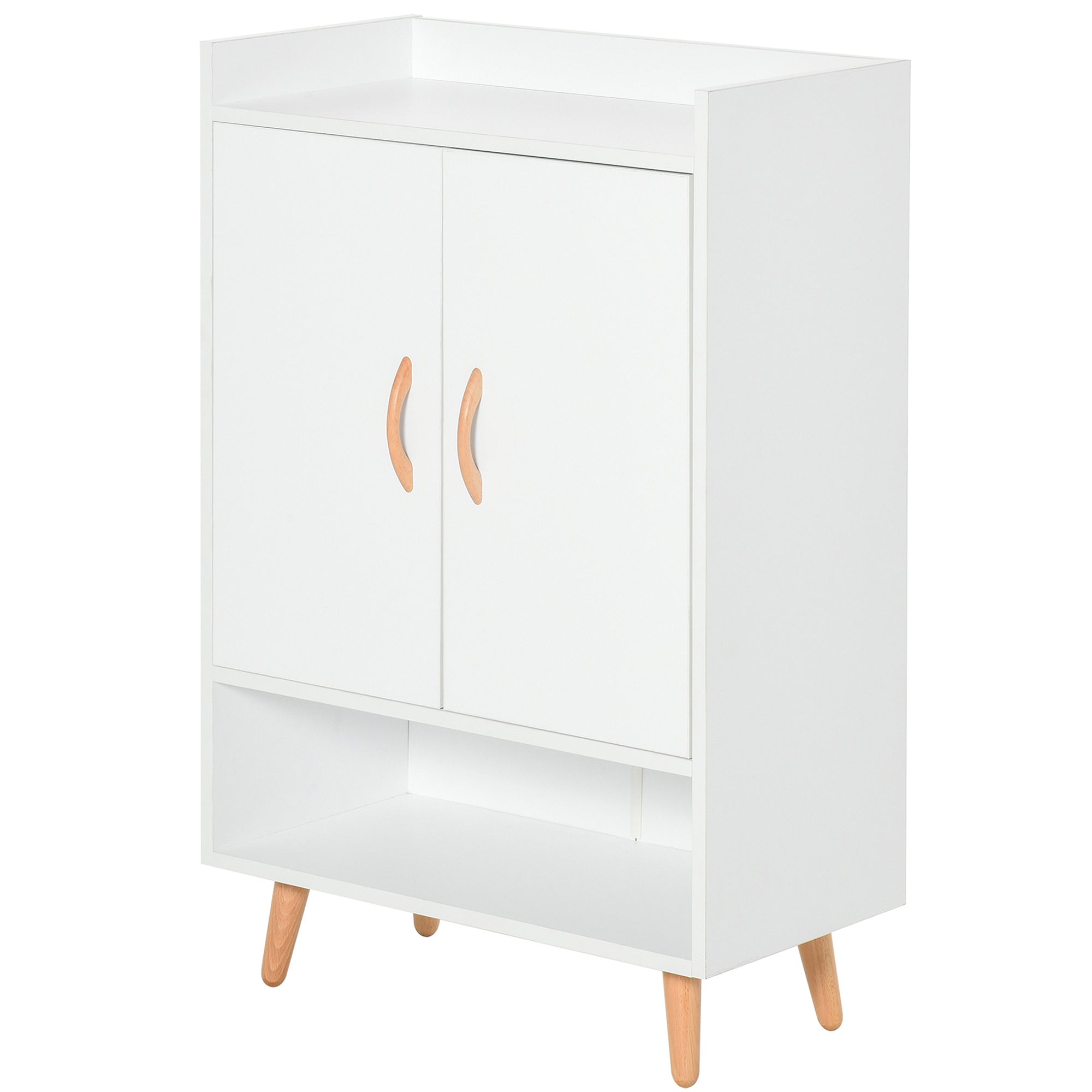 Modern Shoe Cabinet Storage Organizer with Doors and Shelves for Hallway & Entryway, 60L x 30W x 92Hcm, White