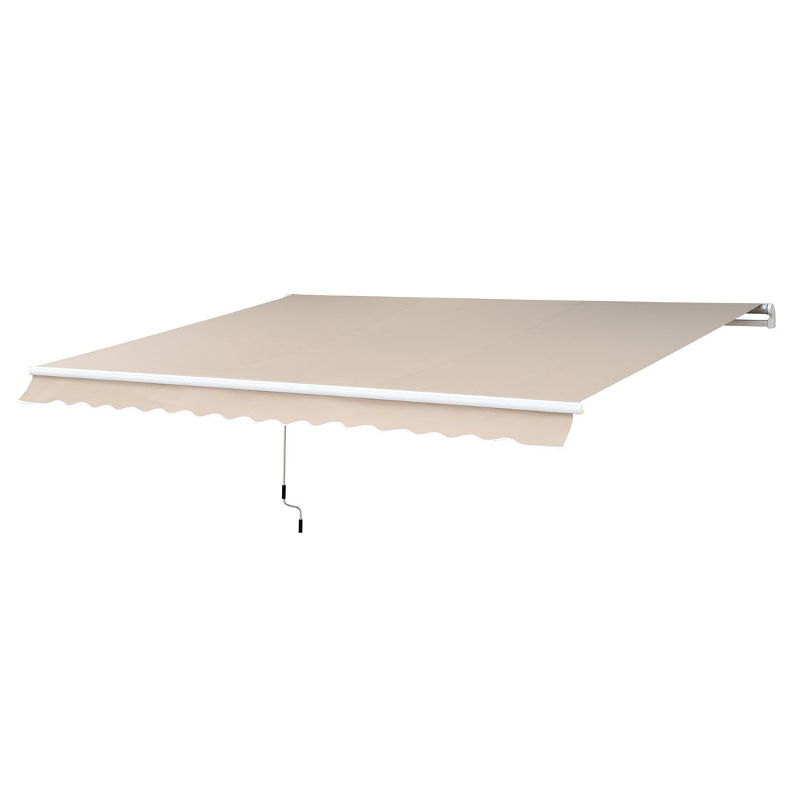 Manual Retractable Awning, 3x2.5 m-Ivory White